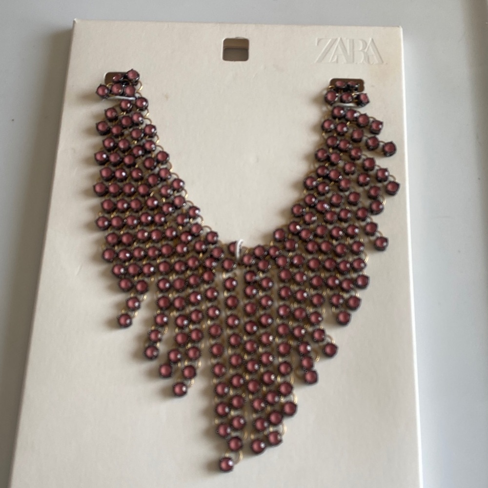 NWT Zara Jewel Cascade Necklace - Picture 2 of 8